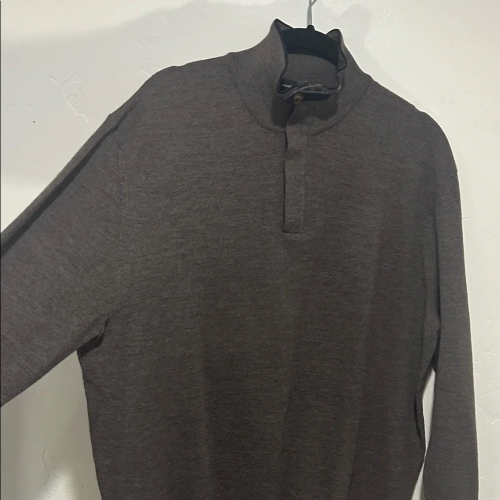 Men's Zegna Wool Brown Sweater L/XL - Picture 4 of 13
